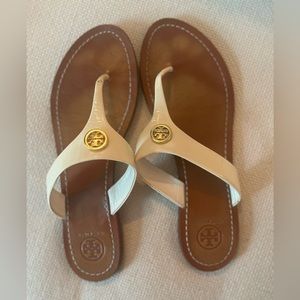 White Tory Burch Sandals - Size 8 1/2. Good condition.